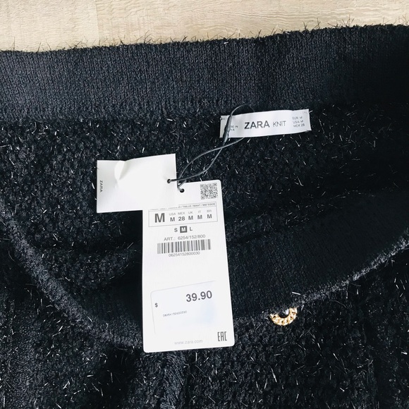🎀 NWT ZARA Casual / Dress M Size NWT Black Skirt - Picture 5 of 9